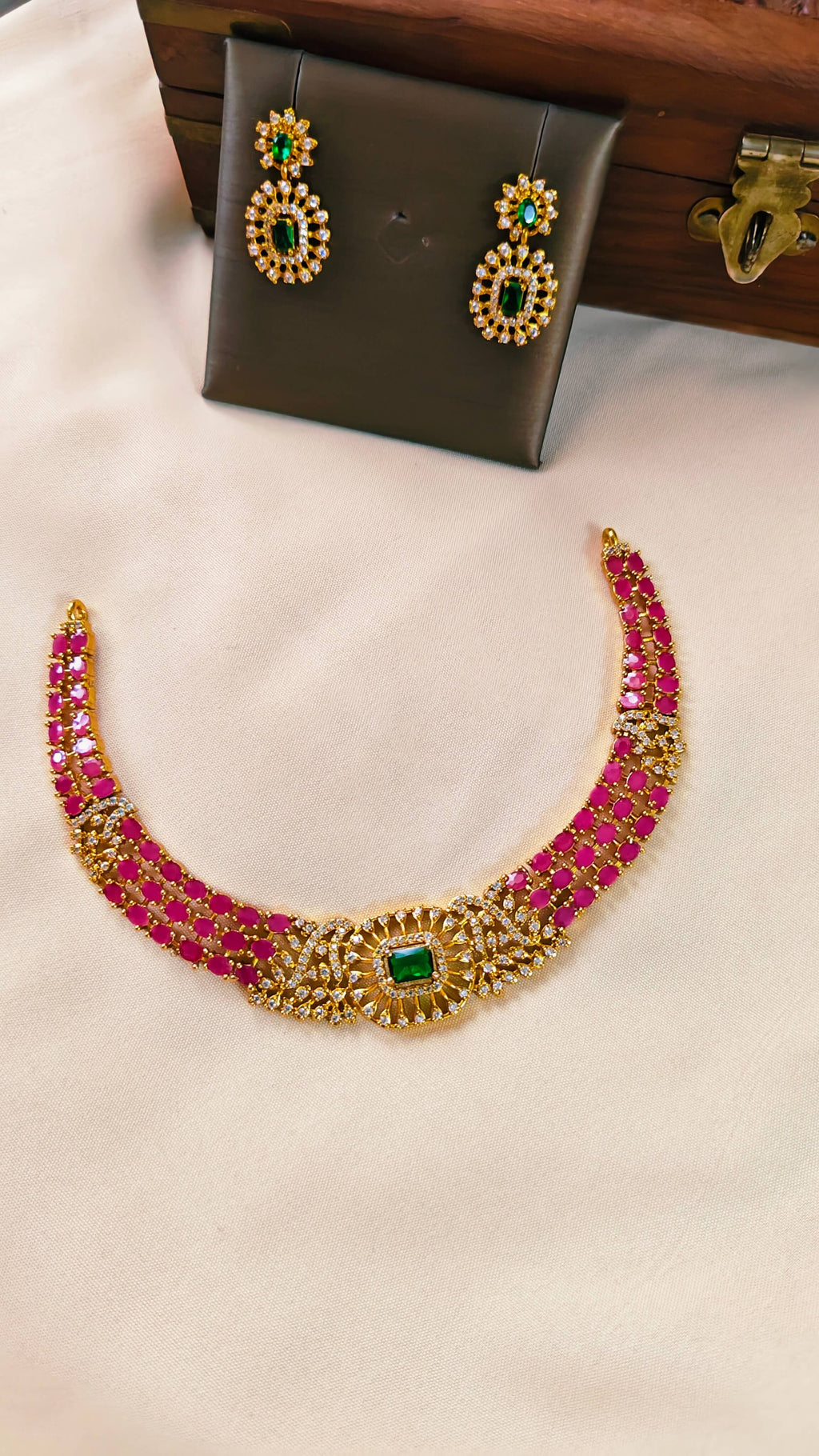 Meher Emerald Ruby Necklace Set | ADNK-01