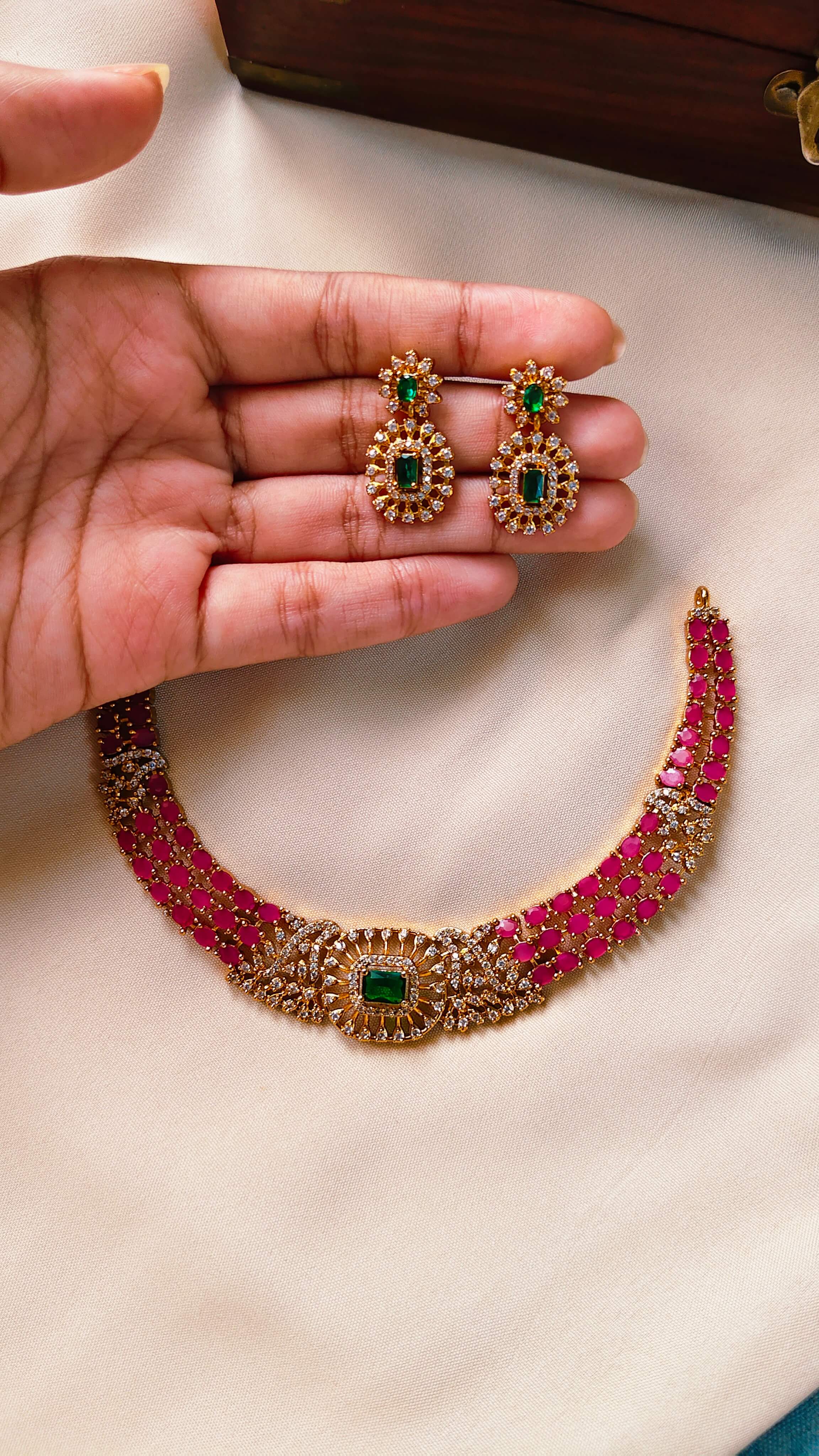 Meher Emerald Ruby Necklace Set | ADNK-01