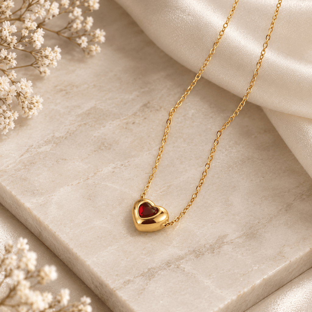 Celeste Ruby Heart Necklace | TRNNK5