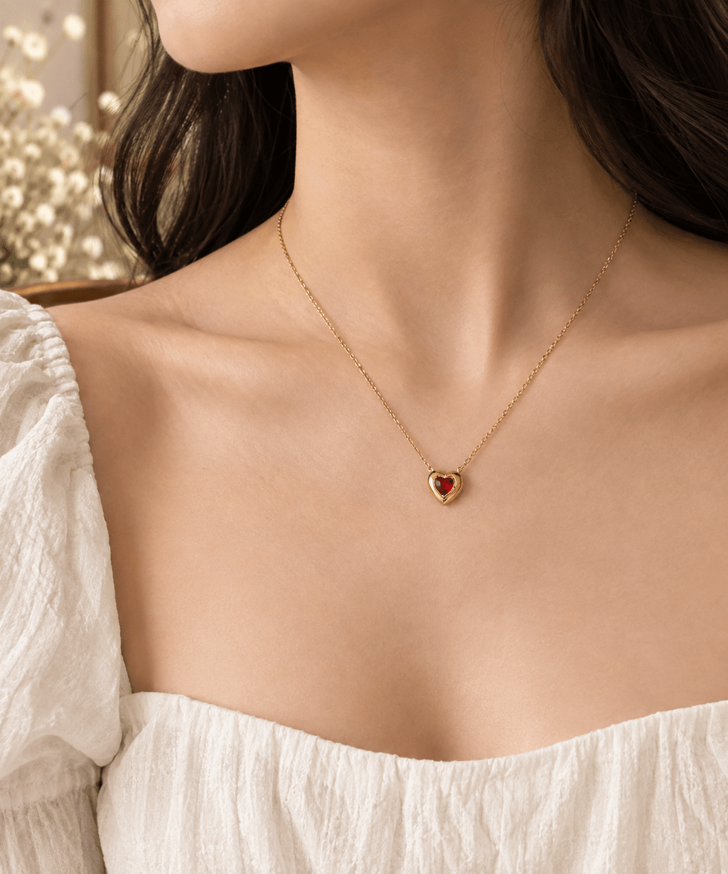 Celeste Ruby Heart Necklace | TRNNK5