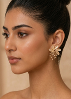 Flower Stud with Pearls