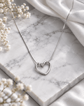 Lunara Silver Heart Necklace | TRNNK6