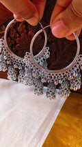 Noor Oxidised Jhumka Hoop Earrings | OXDE-13