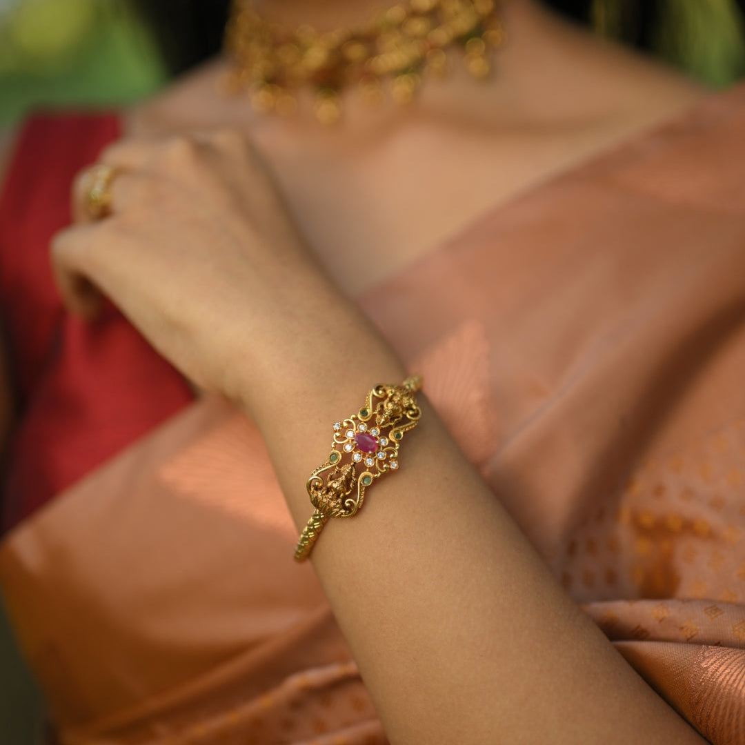 Lakshmi Ruby Heritage Bangle | TRDADBG-01