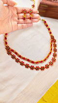 Varnika Floral Dual Layer Necklace Set | TRDNK-55