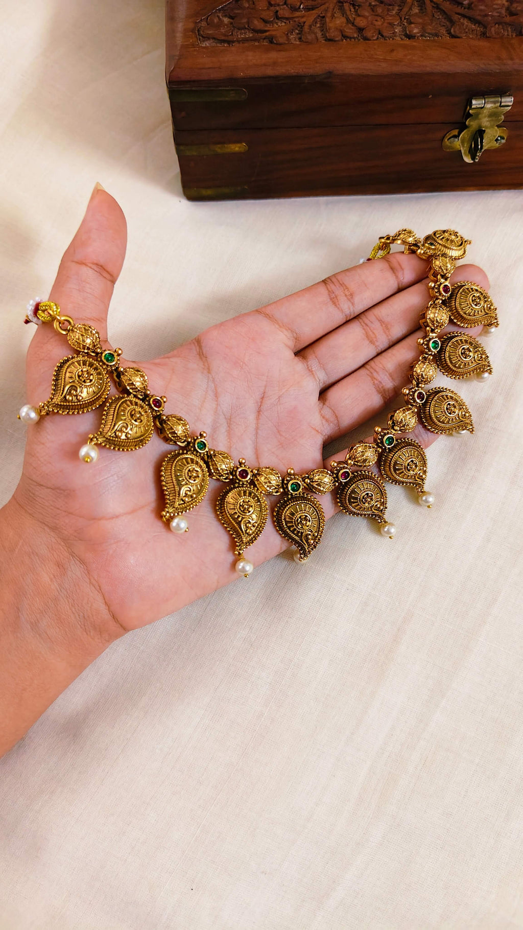 Kemp Paisley Pearl Necklace Set | TRDNK-72