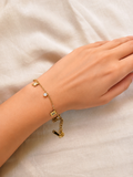 Anti Tarnish Cross Pattern Bracelet with Stones