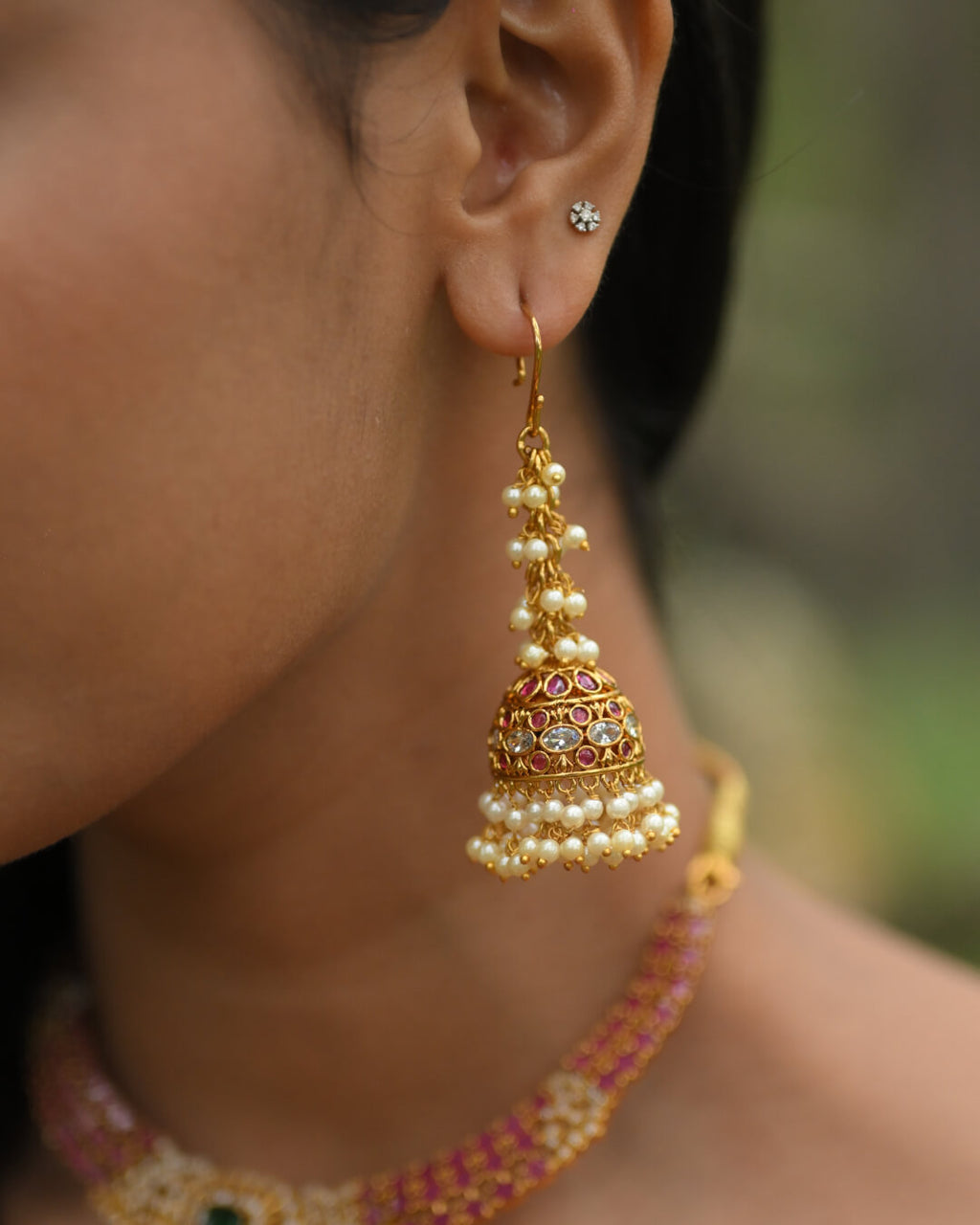 Manikya Pearl Drop Jhumkas | TRDE-19