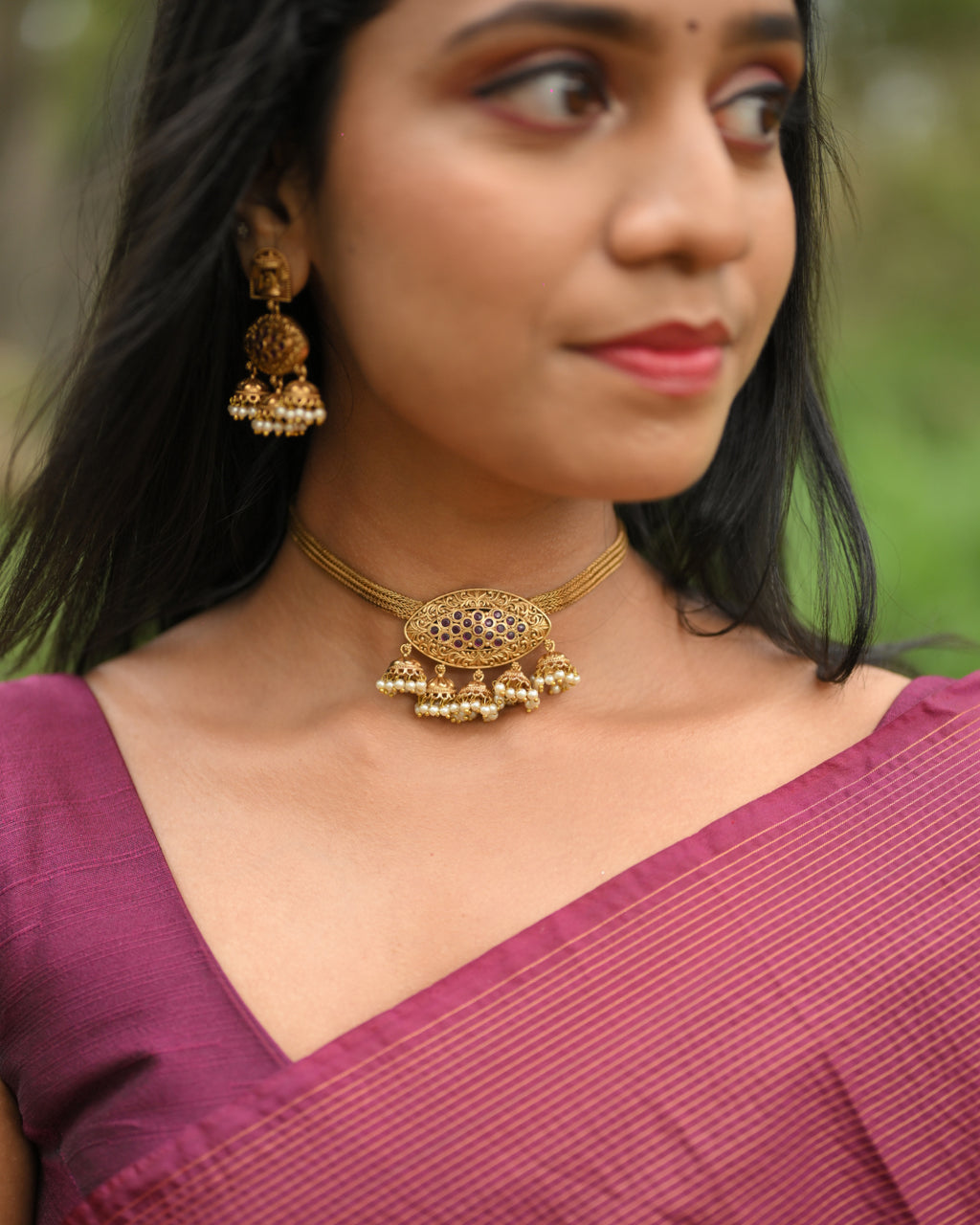 Crimson Pearl Antique Heritage Choker Set | TRDNK70