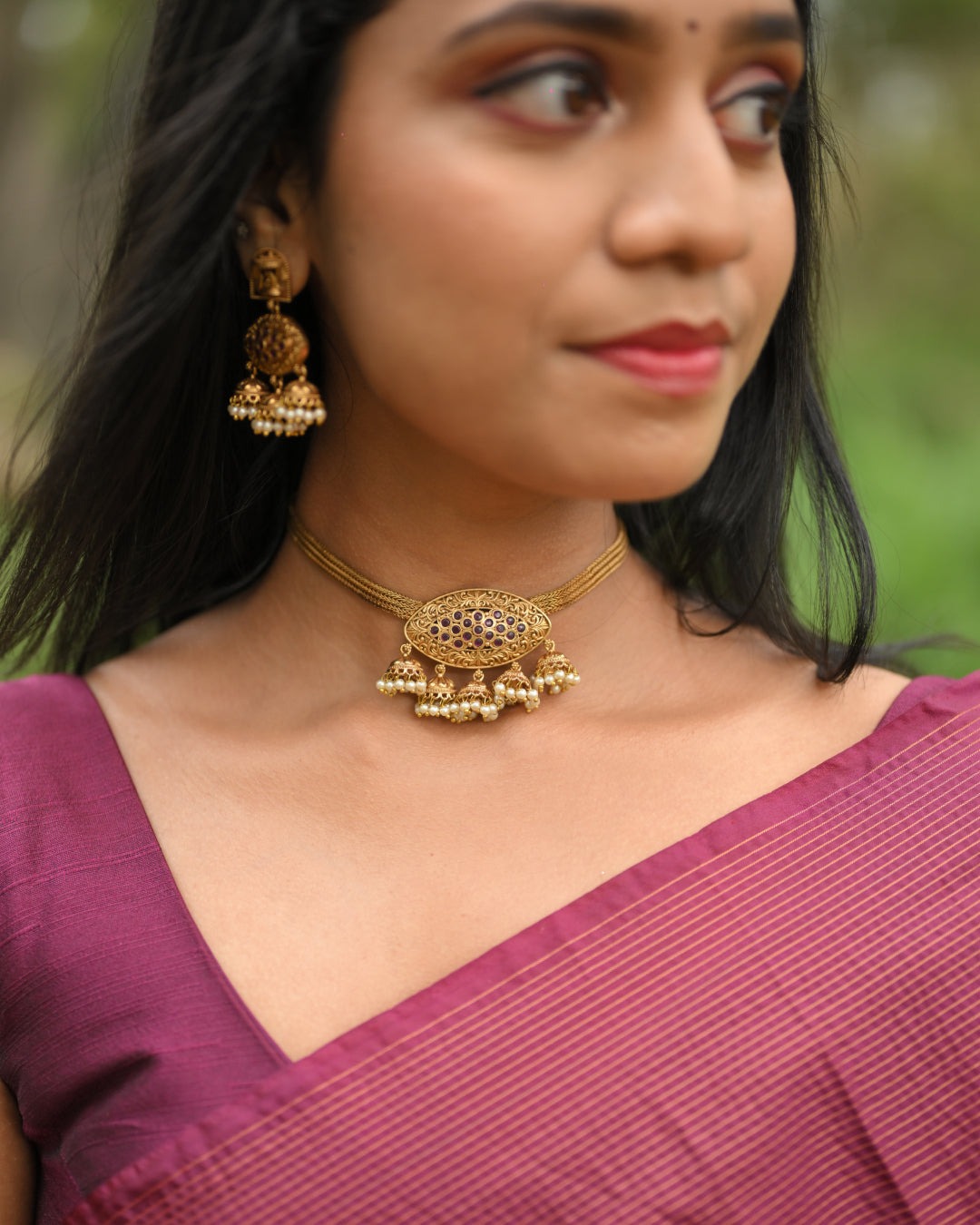 Crimson Pearl Antique Heritage Choker Set | TRDNK70