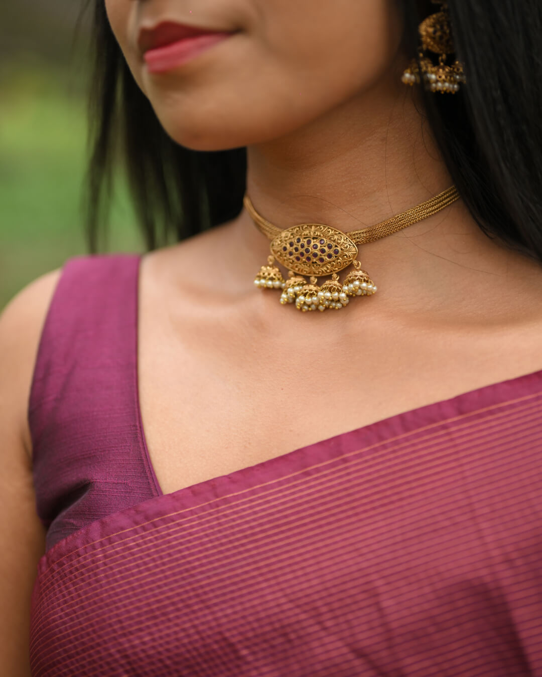 Crimson Pearl Antique Heritage Choker Set | TRDNK70
