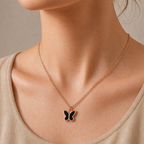 Rose gold chain with butterfly shaped pendant