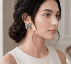 Silver Toned Butterfly Earrings