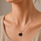 Rose gold chain with double-heart shaped pendant