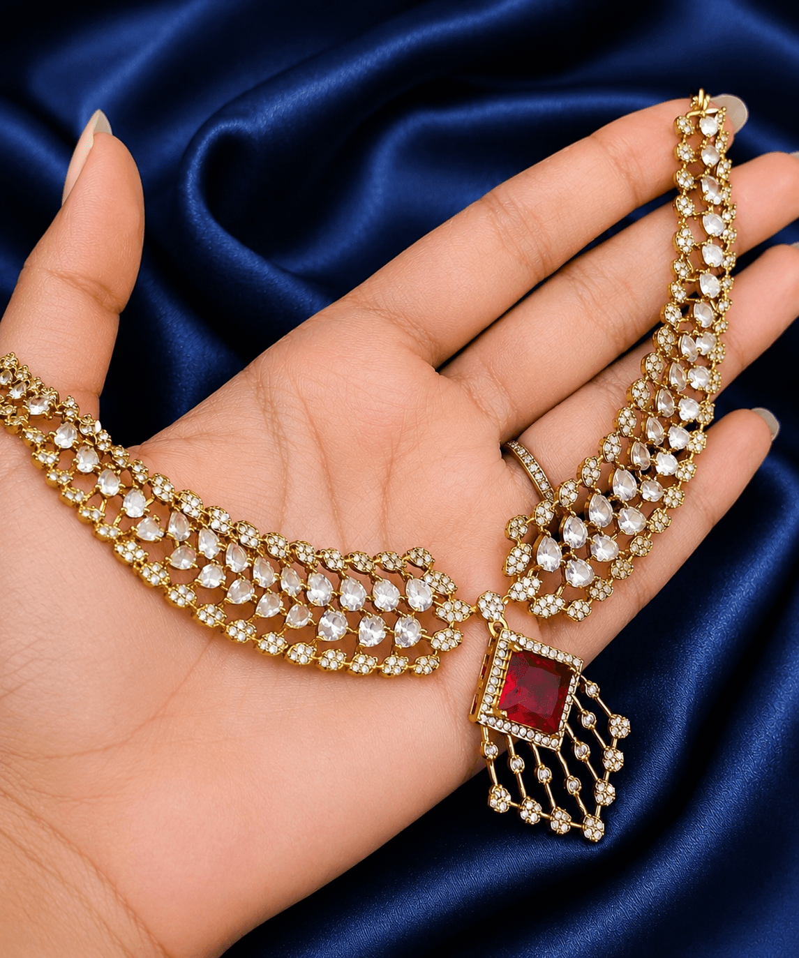 Ruby Allure Necklace Set | ADNK-06