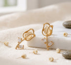gold plated tulip earrings