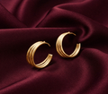 Gold plated stylish hoop earrings