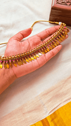 Antique Gold-Tone Pink Stone Ilakkathali Choker Necklace Set | TRDNK-25