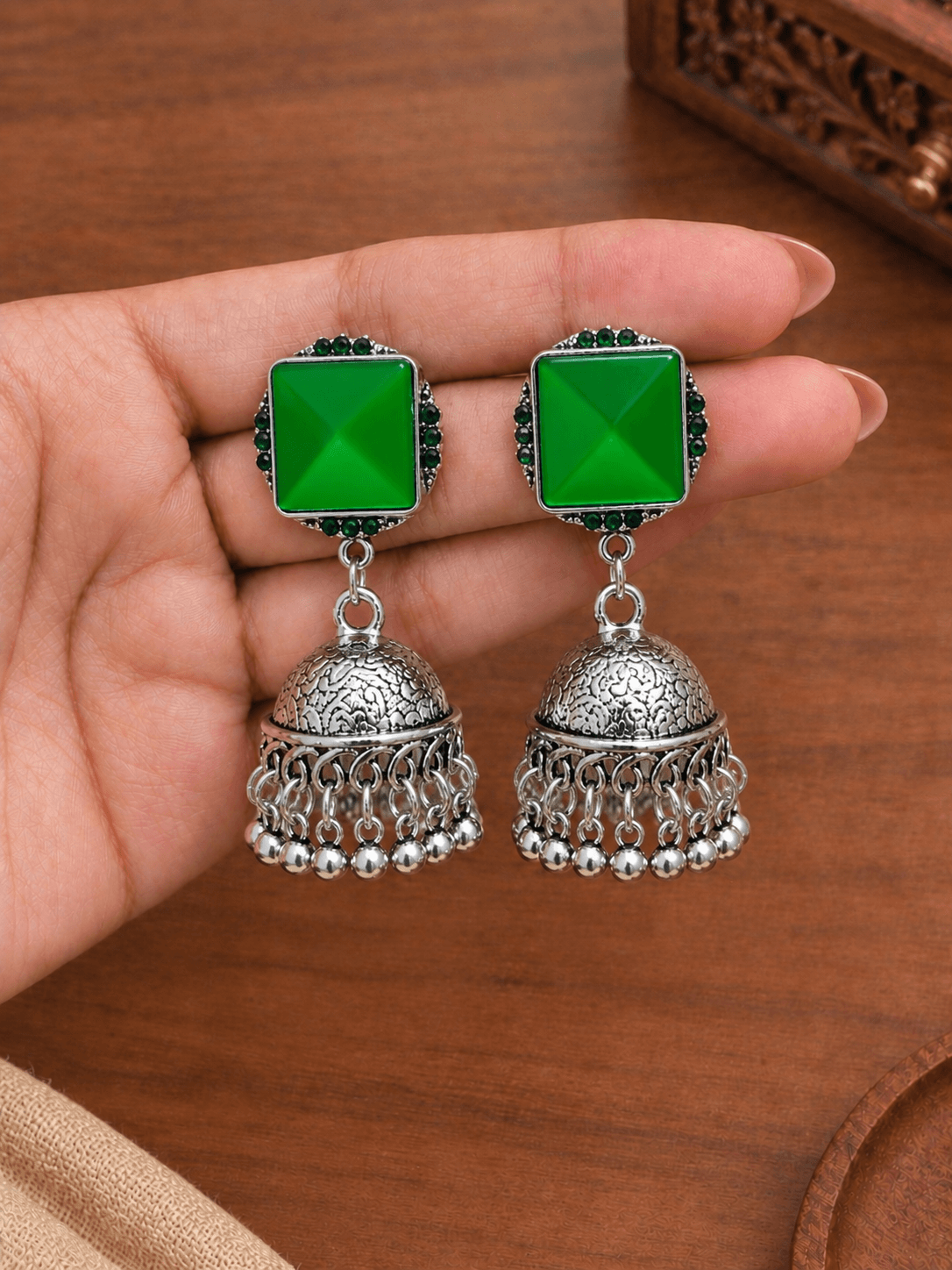 Zariya Facet Jhumkas | OXDE-16 (6 colours)