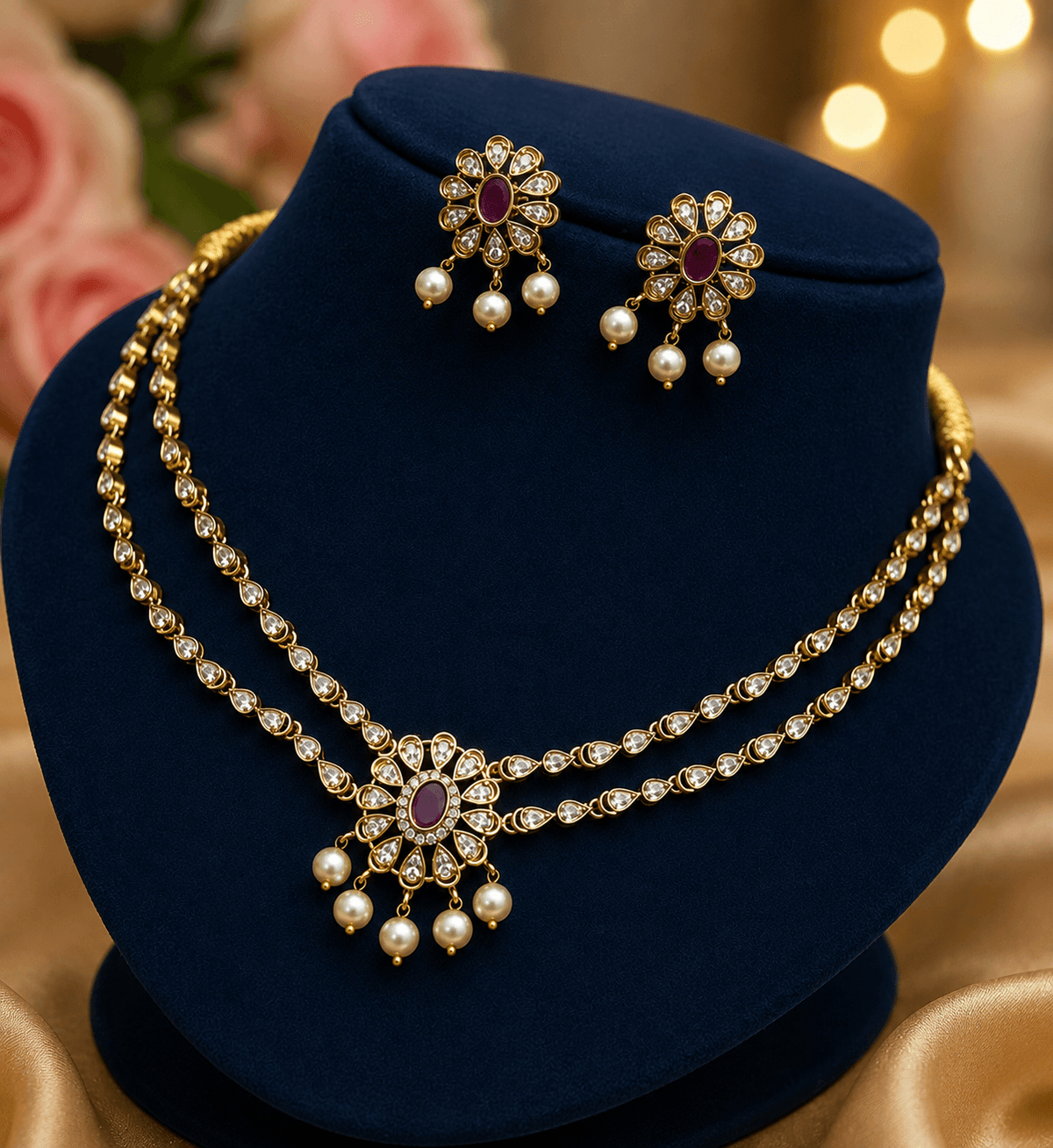 Regal Ruby Pearl Set | ADNK-04