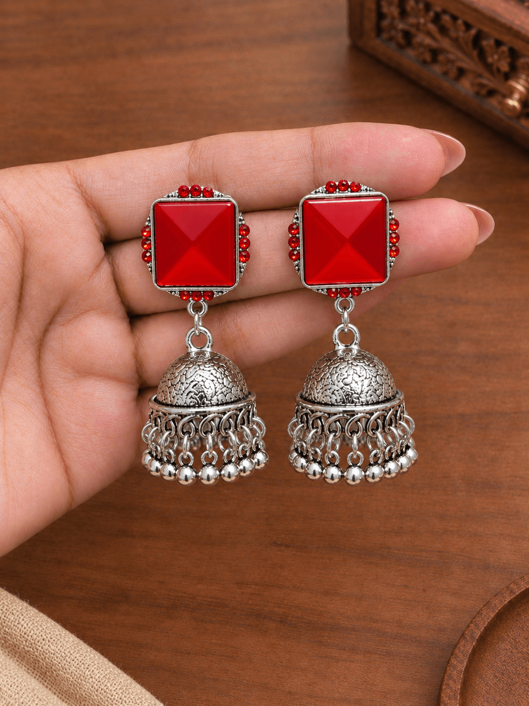 Zariya Facet Jhumkas | OXDE-16 (6 colours)