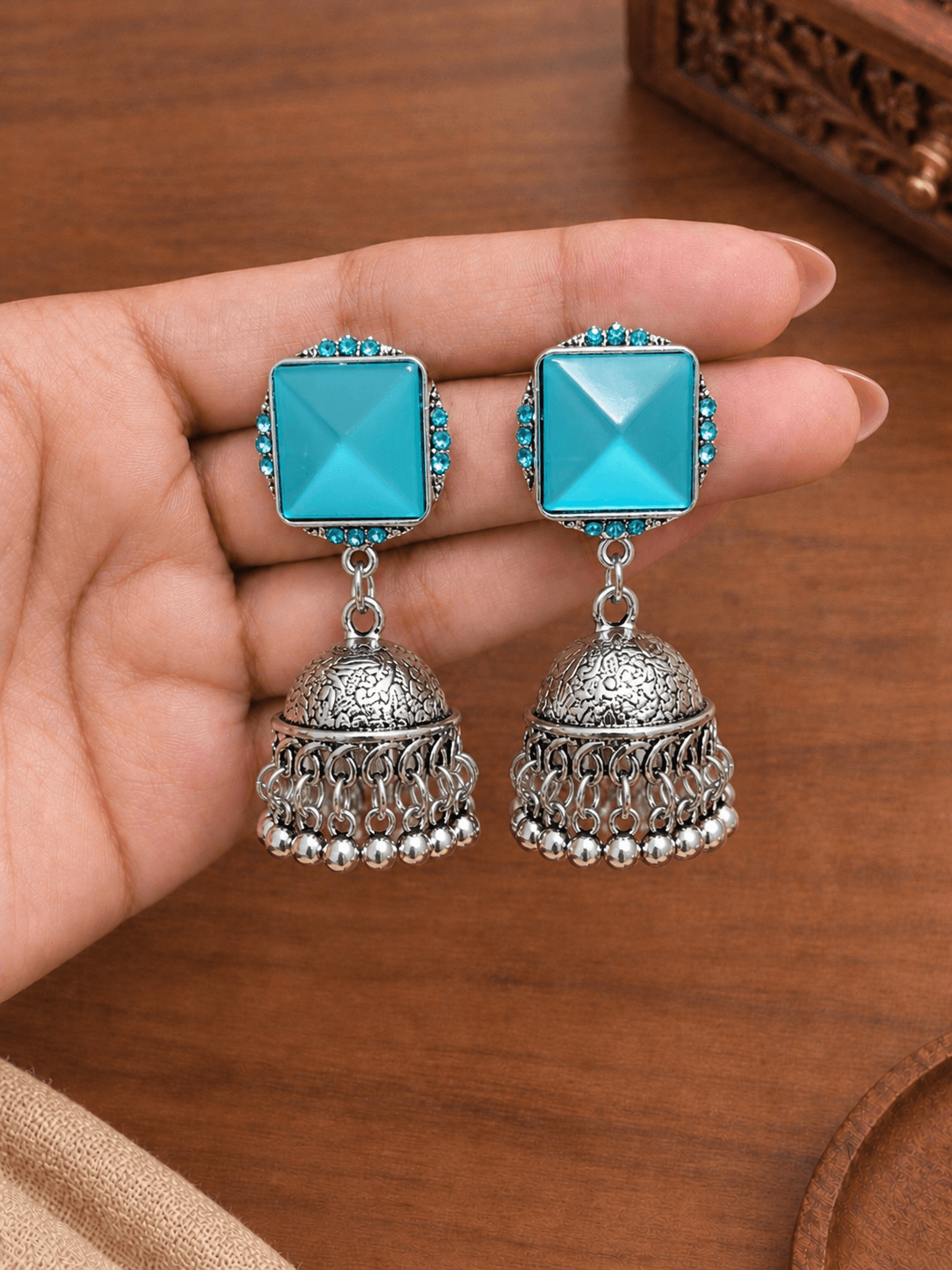 Zariya Facet Jhumkas | OXDE-16 (6 colours)