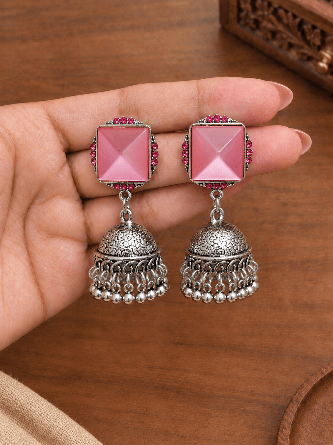 Zariya Facet Jhumkas | OXDE-16 (6 colours)