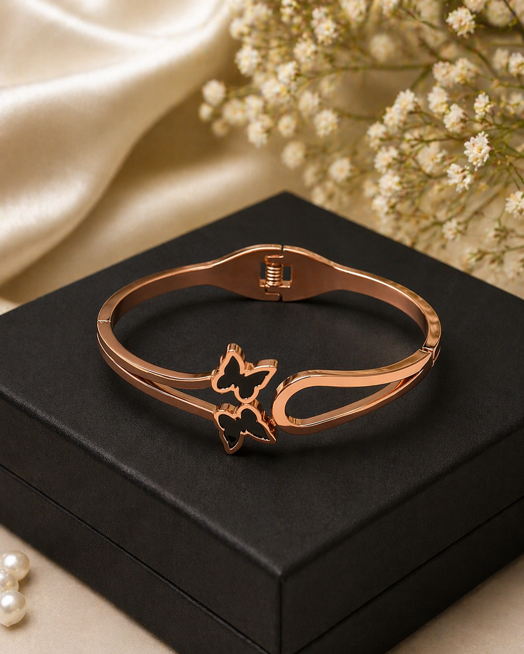 Rose Gold Butterfly Bangle