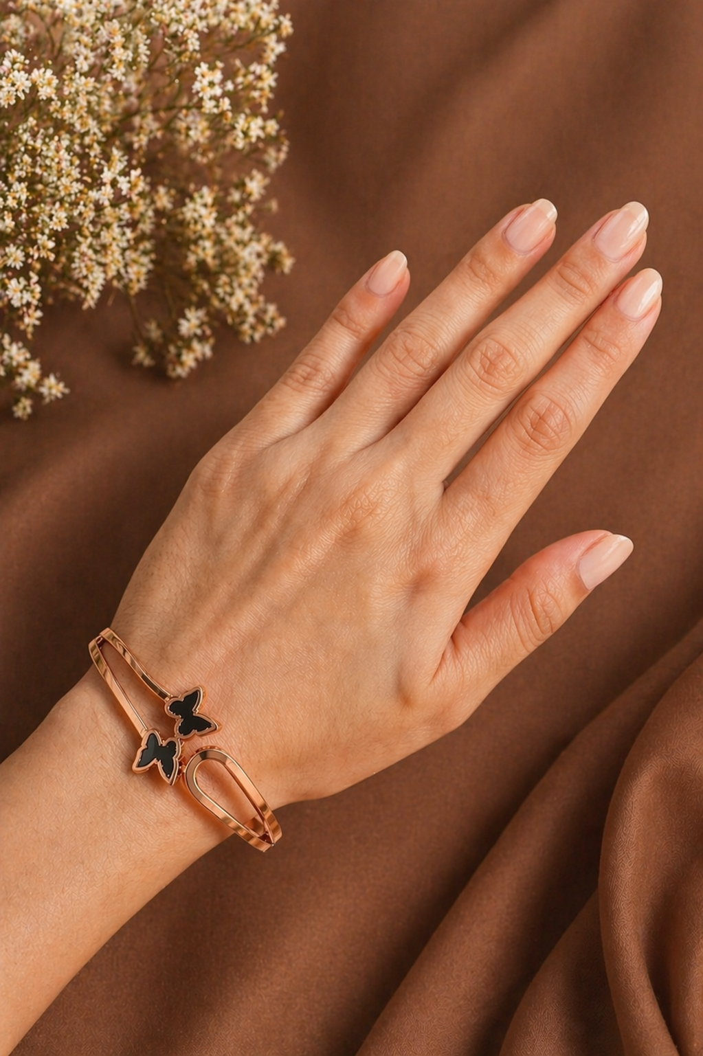 Rose Gold Butterfly Bangle