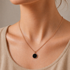 Rose gold chain with round shaped pendant