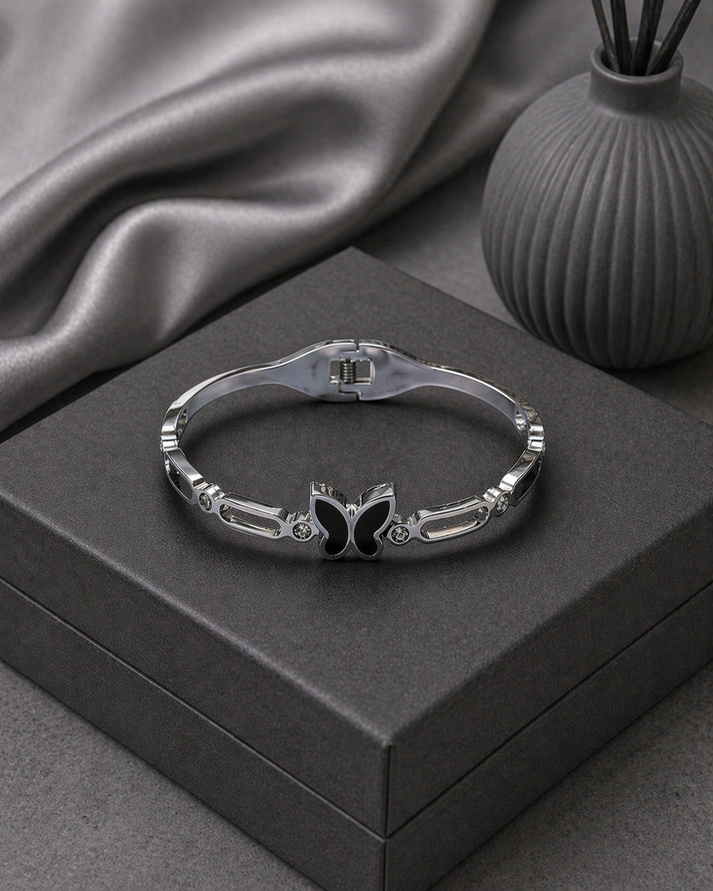 Silver plated Butterfly Bangle