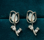 Silver plated tulip earrings