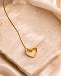 stainless steel gold heart pendant necklace