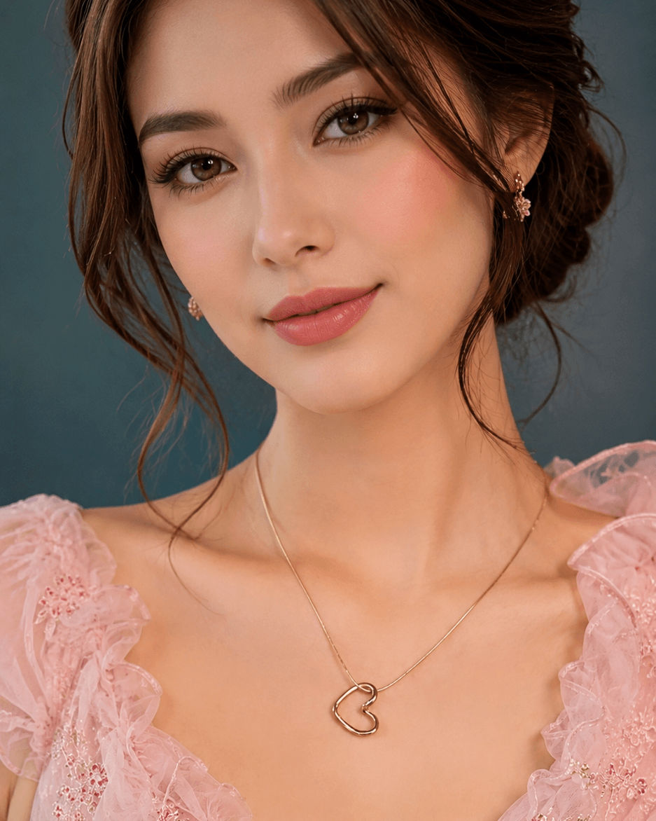 stainless steel gold heart pendant necklace