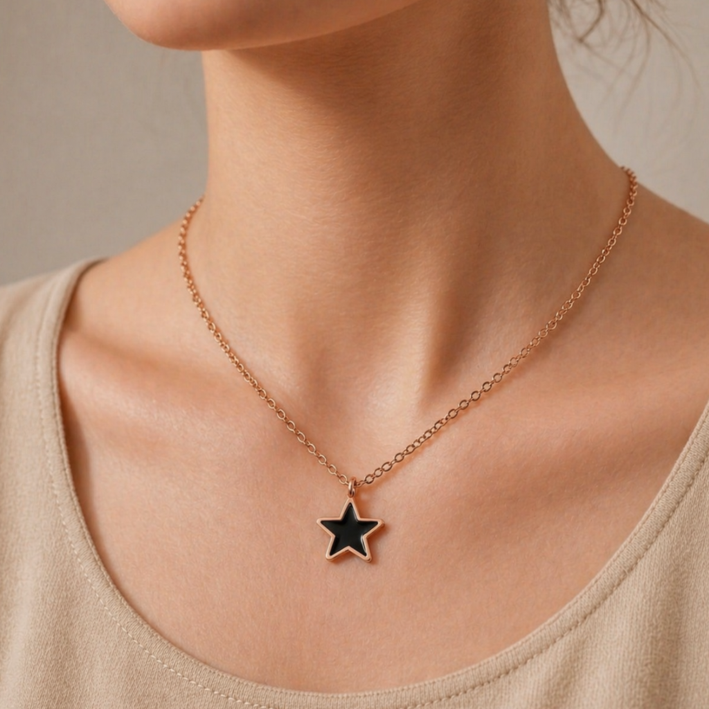 Rose gold chain with star shaped pendant